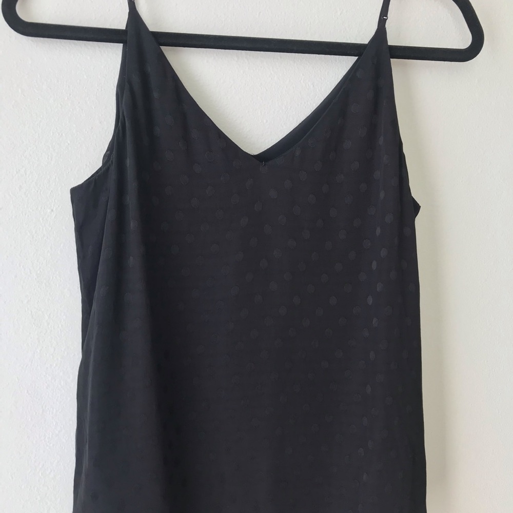 Express Tops Velvet Dot Downtown Cami Black, Size: Petite Small - Picture 5 of 8
